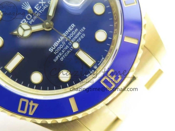 MiroTime 1223 Unisex Submariner 41mm 126618 LB YG EWF Blue Dial on YG Bracelet A 2615